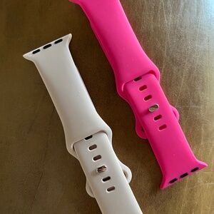 Apple Watch Silicone Bands Pair - Hot Pink, Light Pink